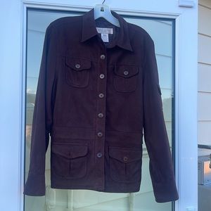 Faux Suede Shacket chocolate brown